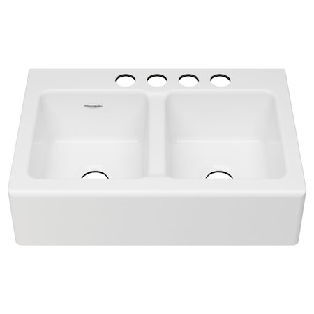 American Standard Delancey 33x22 Apron Cast Iron Kitchen Sink, Brilliant White 77DB33220A.308